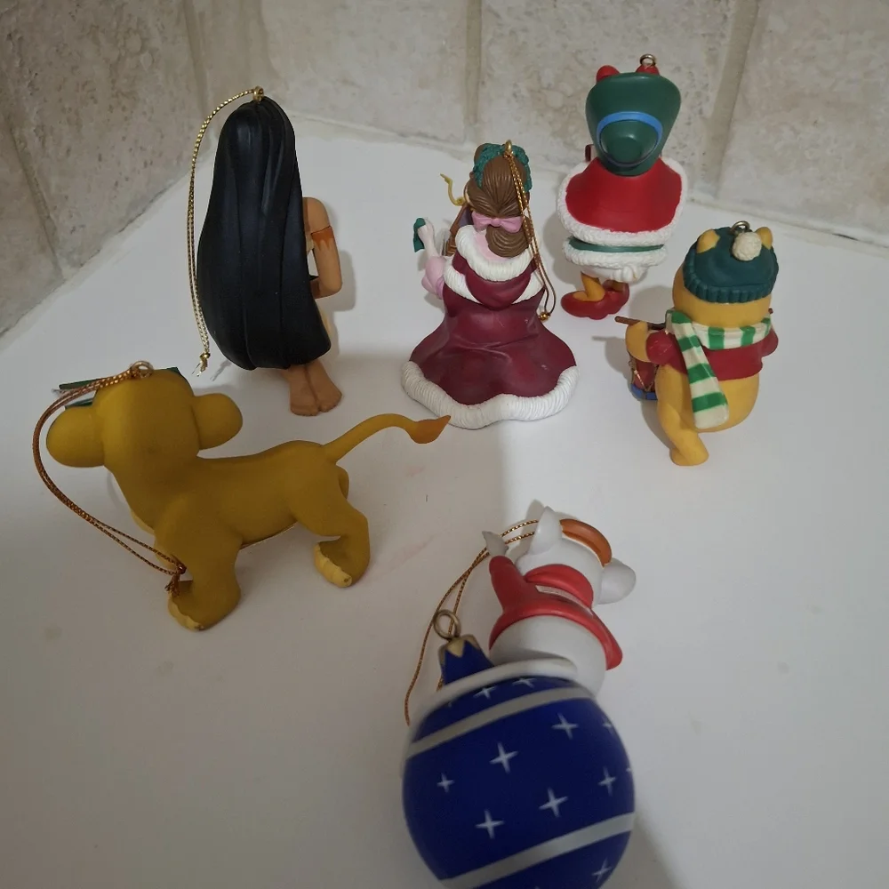 Vintage Disney Christmas Ornaments Lot Of 6